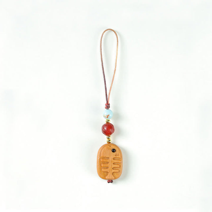 Buddha Stones Handgeschnitzte Schlüsselanhänger aus Sandelholz mit Welsmotiv zur Reinigung - Fisch - image 6
