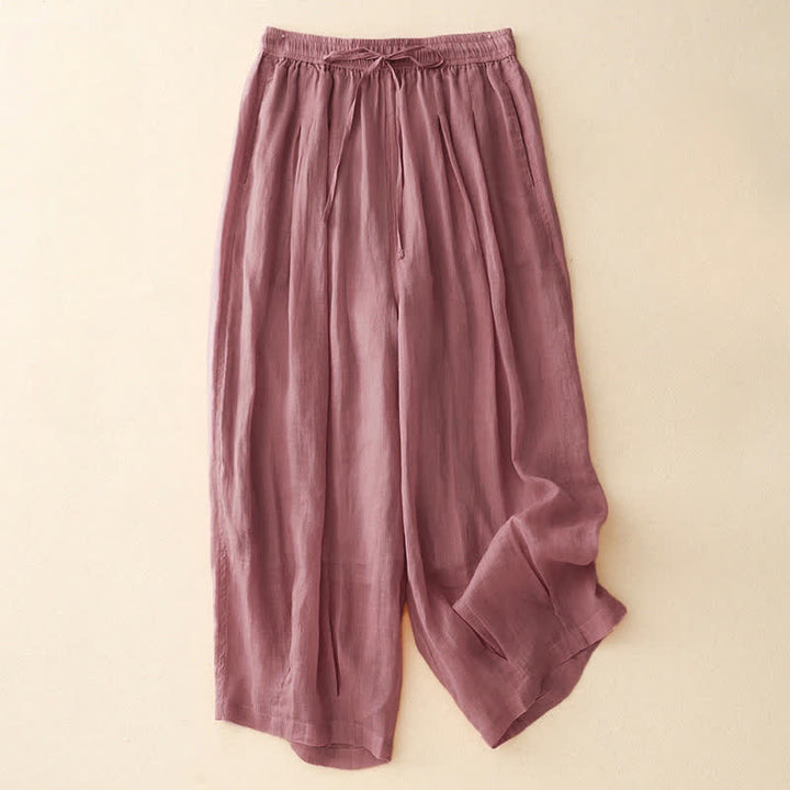 Buddha Stones Lässige, lockere, doppellagige, kurze Hose in 7-8 Länge für Damen mit Taschen - Hellrosa - US14, UK/AU18, EU46 (2XL) - image 16