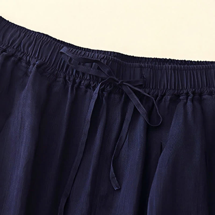 Buddha Stones Lässige, lockere, doppellagige, kurze Hose in 7-8 Länge für Damen mit Taschen - image 7