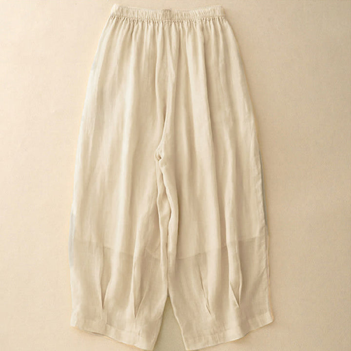 Buddha Stones Lässige, lockere, doppellagige, kurze Hose in 7-8 Länge für Damen mit Taschen - image 22