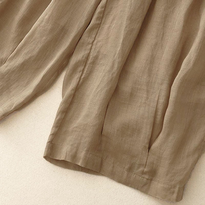 Buddha Stones Lässige, lockere, doppellagige, kurze Hose in 7-8 Länge für Damen mit Taschen - image 3