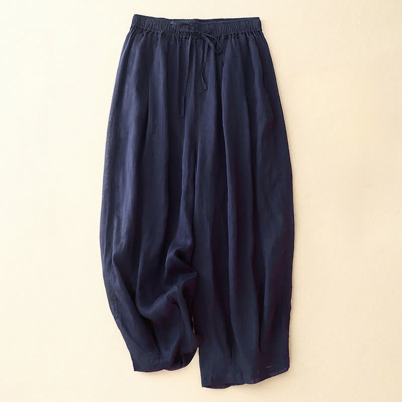 Buddha Stones Lässige, lockere, doppellagige, kurze Hose in 7-8 Länge für Damen mit Taschen - Mitternachtsblau - US14, UK/AU18, EU46 (2XL) - image 6