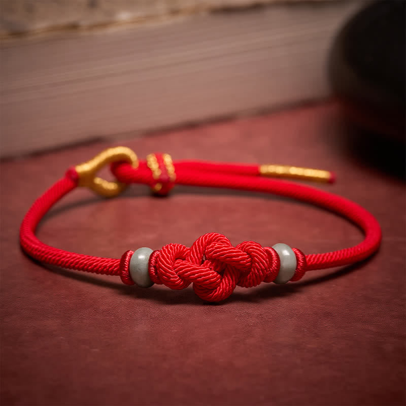 Buddha Stones Rotes Ruyi-Knoten-Schutzarmband - Rote Schnur - image 0