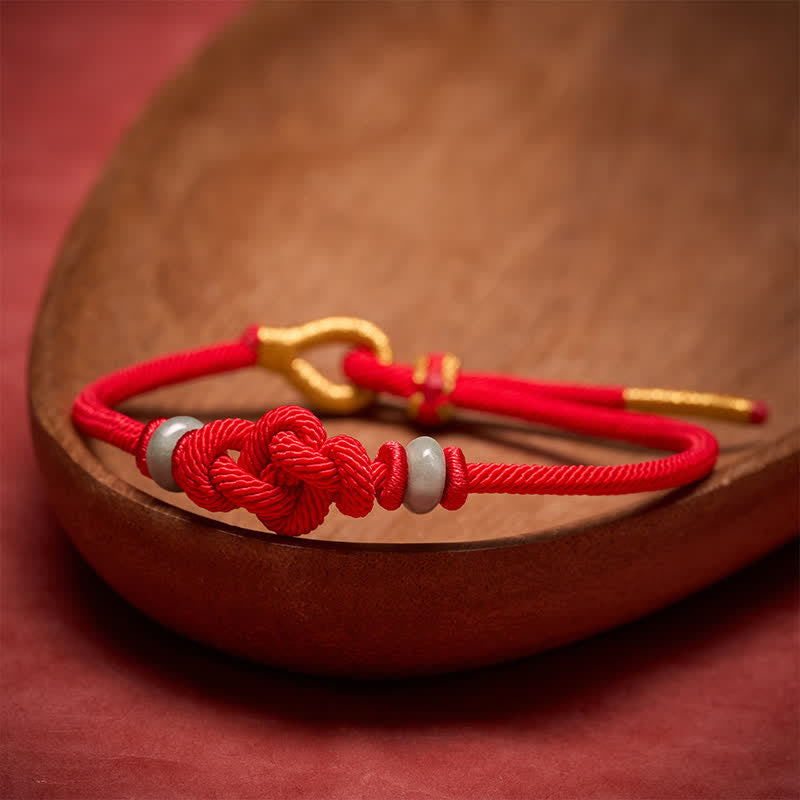 Buddha Stones Rotes Ruyi-Knoten-Schutzarmband - image 1