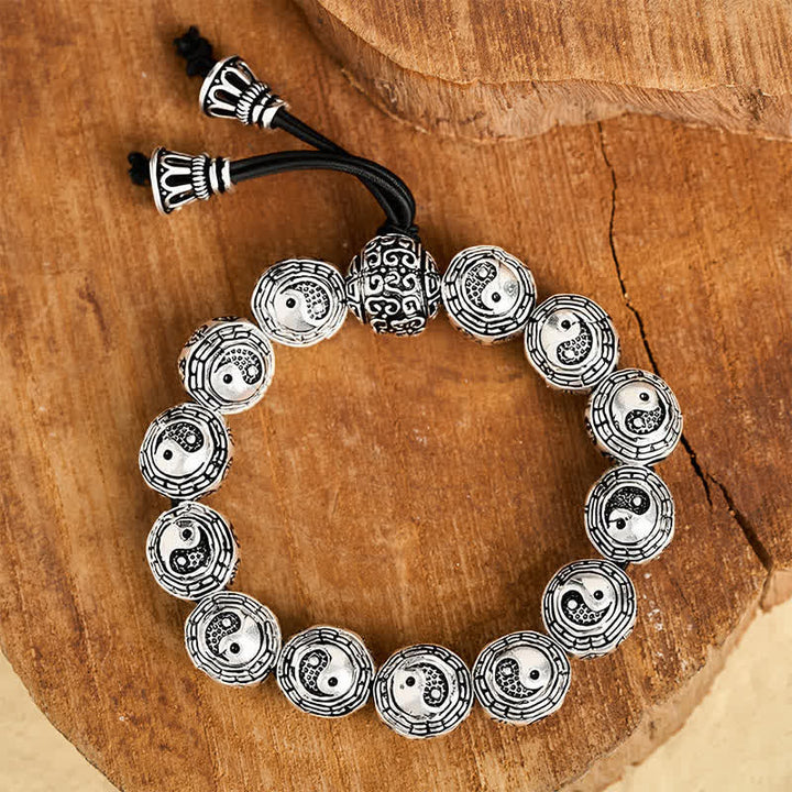 Buddha Stones Kupfer-Bagua-Yin-Yang-Harmonie-Rundperlenarmband - image 3