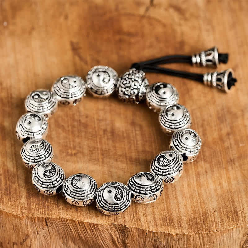 Buddha Stones Kupfer-Bagua-Yin-Yang-Harmonie-Rundperlenarmband - image 4