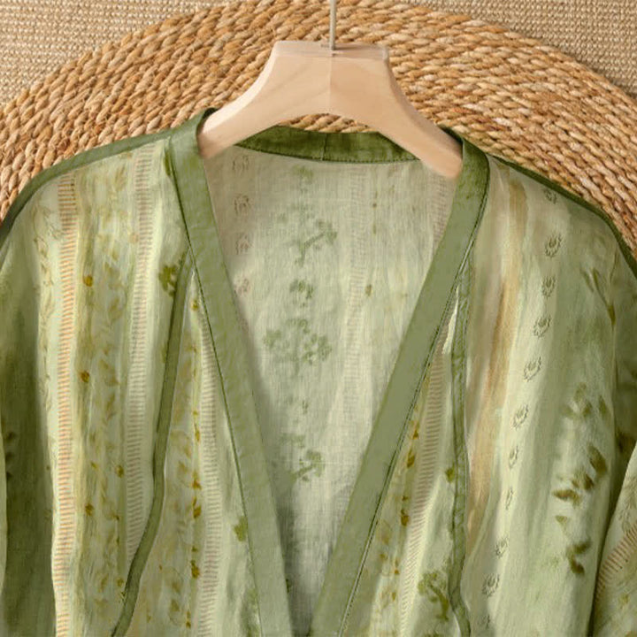 Buddha Stones Lässiges, sommerliches Vintage-Damenhemd mit Knopfleiste, Blumenmuster, langen Ärmeln und Tasche - image 8