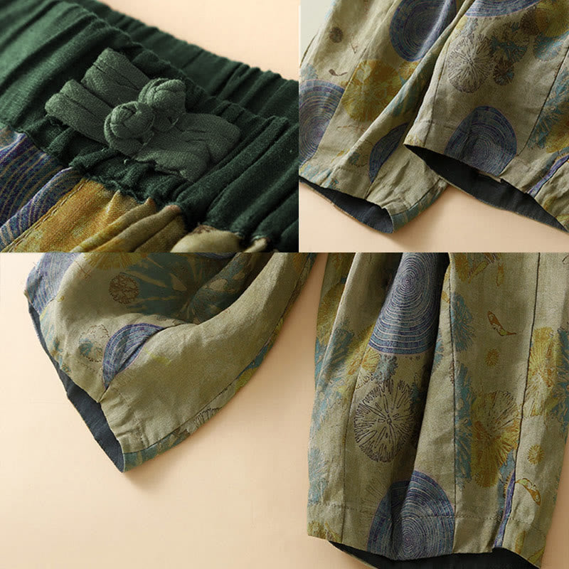 Buddha Stones Retro Casual Chinesische Haremshose für Damen mit Froschknopf-Design und Taschen - image 7