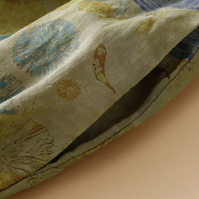 Buddha Stones Retro Casual Chinesische Haremshose für Damen mit Froschknopf-Design und Taschen - image 6