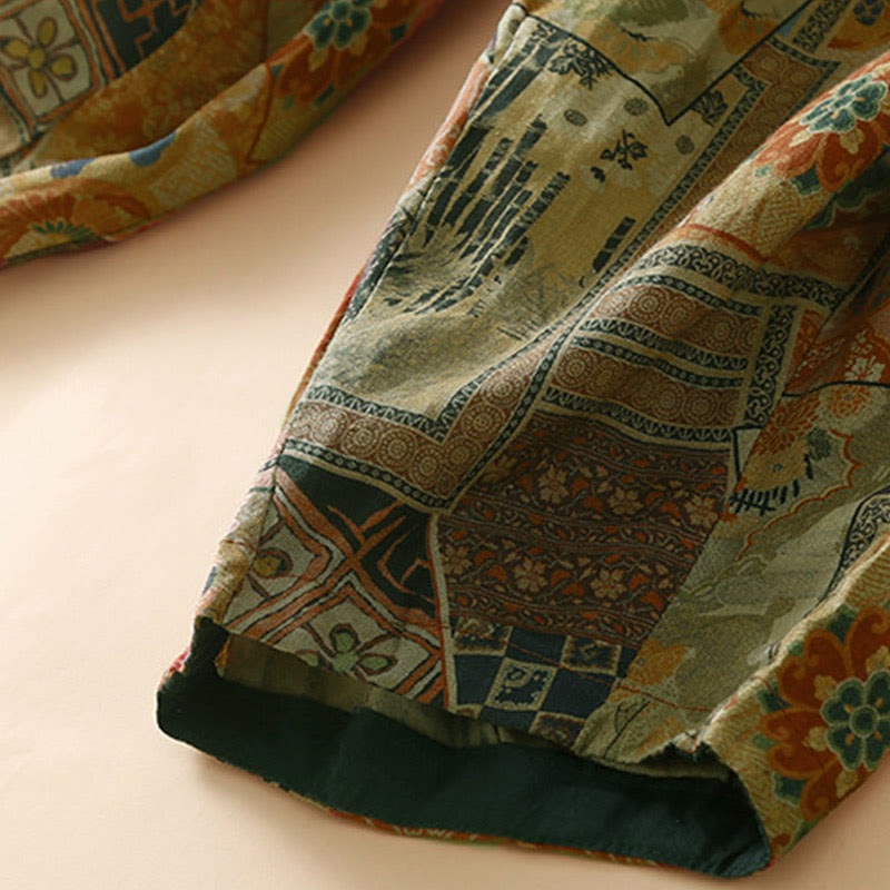 Buddha Stones Retro Casual Chinesische Haremshose für Damen mit Froschknopf-Design und Taschen - image 17