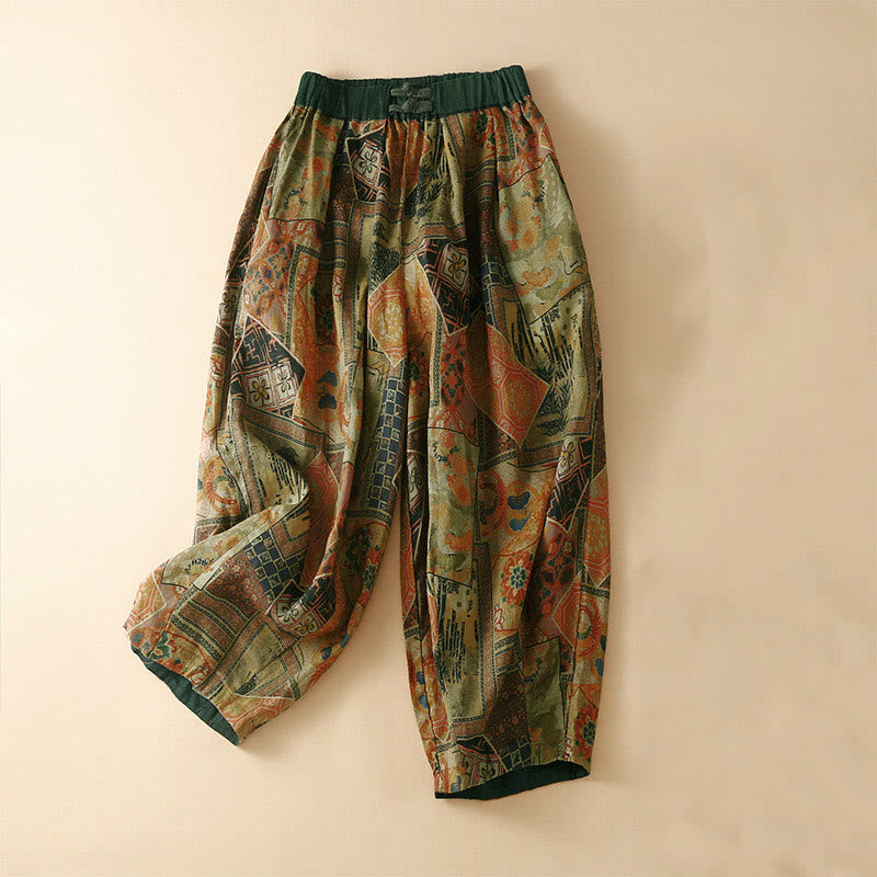 Buddha Stones Retro Casual Chinesische Haremshose für Damen mit Froschknopf-Design und Taschen - Olive - US8-10, UK/AU12-14, EU40-42 (2XL) - image 13
