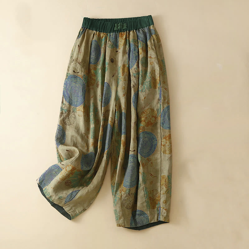 Buddha Stones Retro Casual Chinesische Haremshose für Damen mit Froschknopf-Design und Taschen - Dunkelkhaki - US8-10, UK/AU12-14, EU40-42 (2XL) - image 8