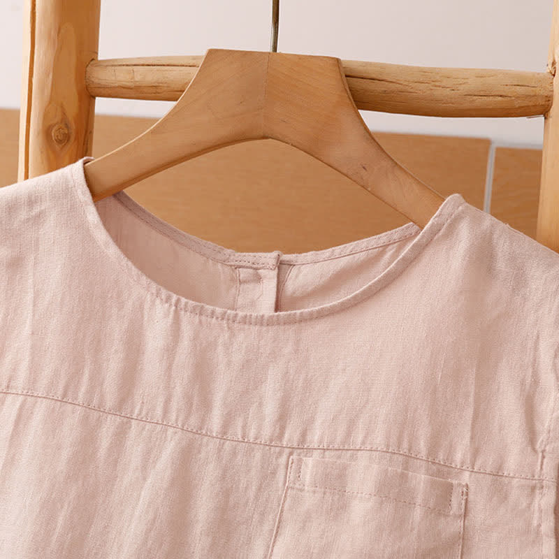 Buddha Stones Lässiges, ärmelloses Vintage-Tanktop mit geometrischem Muster, hohlem Saum, Knöpfen am Rücken und aufgesetzter Tasche für Damen. - image 1