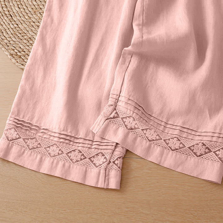 Buddha Stones Lässiges, ärmelloses Vintage-Tanktop mit geometrischem Muster, hohlem Saum, Knöpfen am Rücken und aufgesetzter Tasche für Damen. - image 12