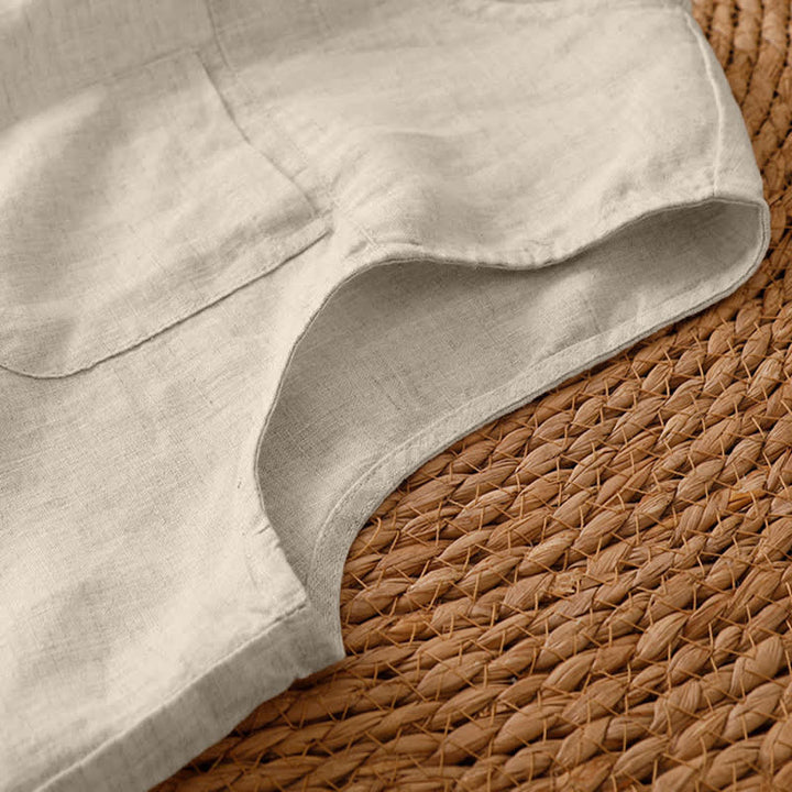 Buddha Stones Sommerliche, lässige, minimalistische, geometrische Hose mit hohlem Saum und weitem Bein für Damen mit Taschen - image 41