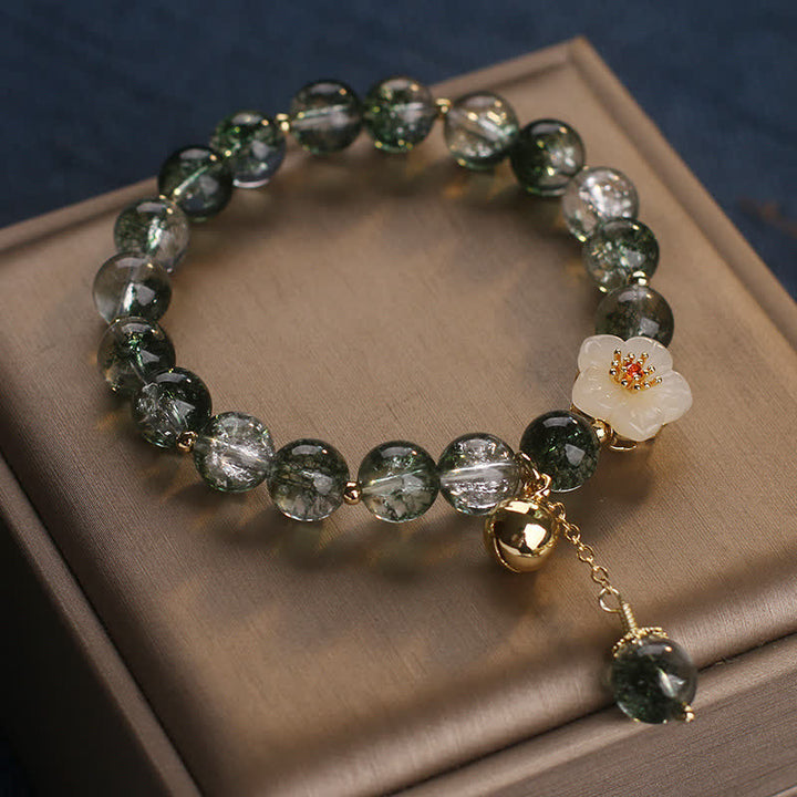 Buddha Stones Armband mit Anhänger aus grüner Phantom-Weißjadeblume - image 2