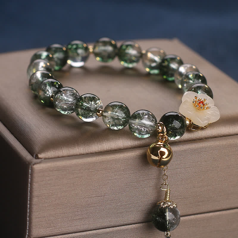 Buddha Stones Armband mit Anhänger aus grüner Phantom-Weißjadeblume - image 8