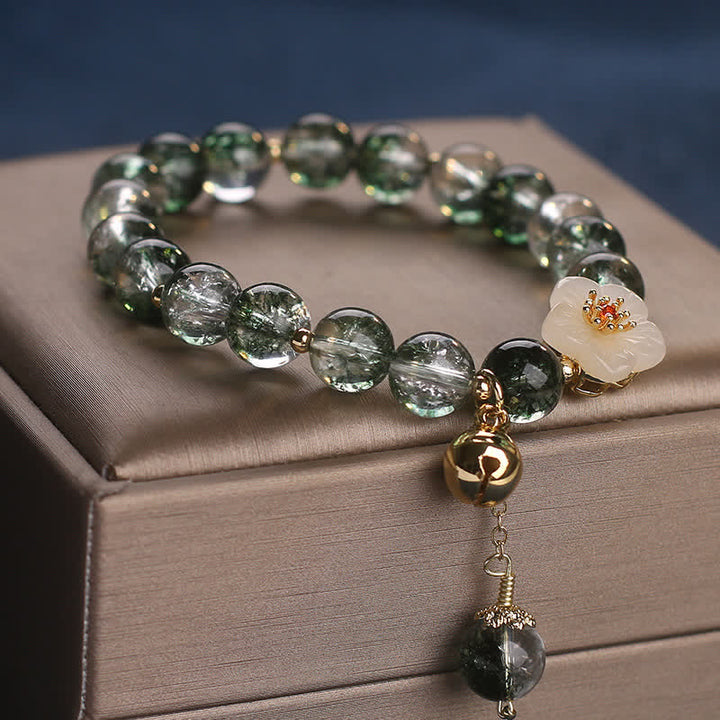 Buddha Stones Armband mit Anhänger aus grüner Phantom-Weißjadeblume - image 8