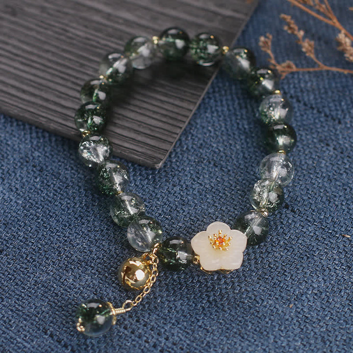 Buddha Stones Armband mit Anhänger aus grüner Phantom-Weißjadeblume - image 10