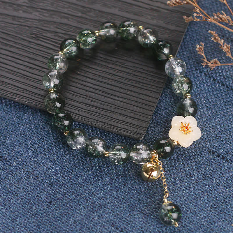 Buddha Stones Armband mit Anhänger aus grüner Phantom-Weißjadeblume - image 9