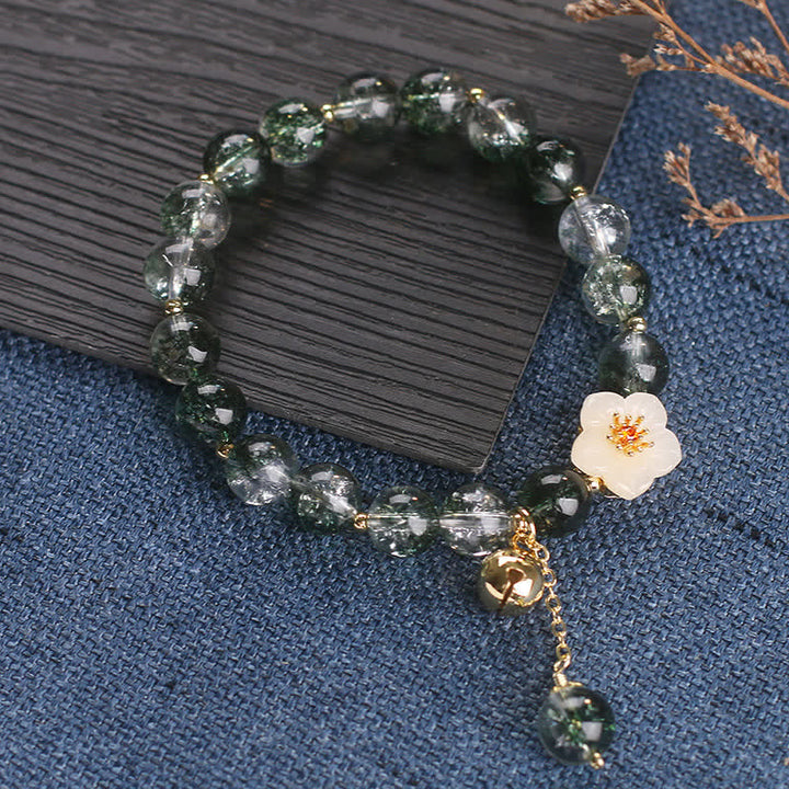 Buddha Stones Armband mit Anhänger aus grüner Phantom-Weißjadeblume - image 9