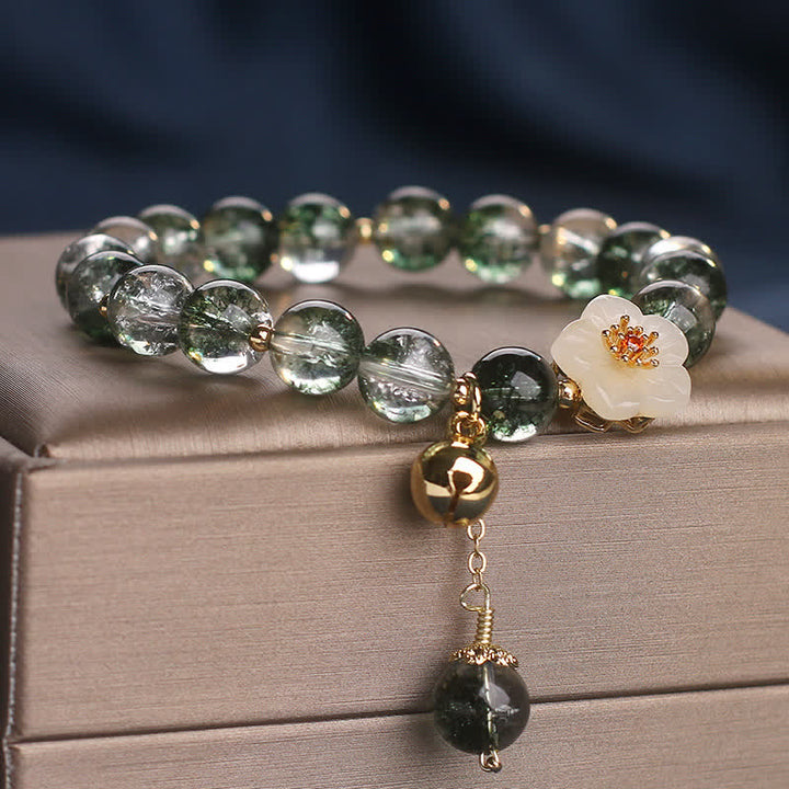 Buddha Stones Armband mit Anhänger aus grüner Phantom-Weißjadeblume - image 3