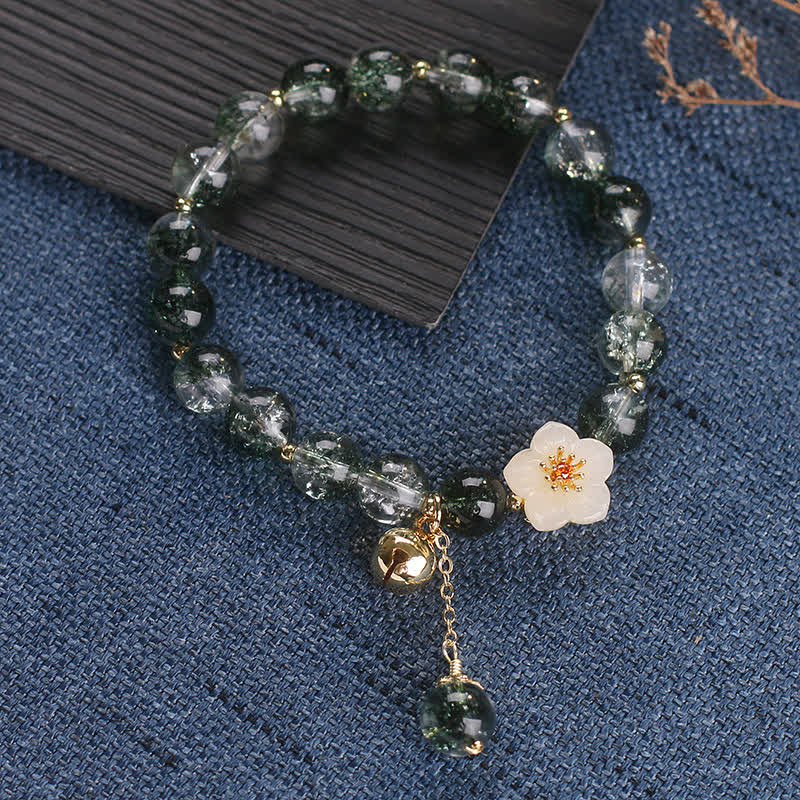 Buddha Stones Armband mit Anhänger aus grüner Phantom-Weißjadeblume - image 12