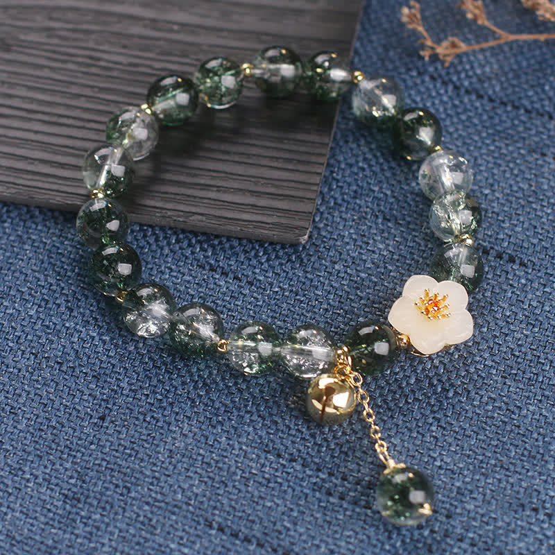 Buddha Stones Armband mit Anhänger aus grüner Phantom-Weißjadeblume - image 11