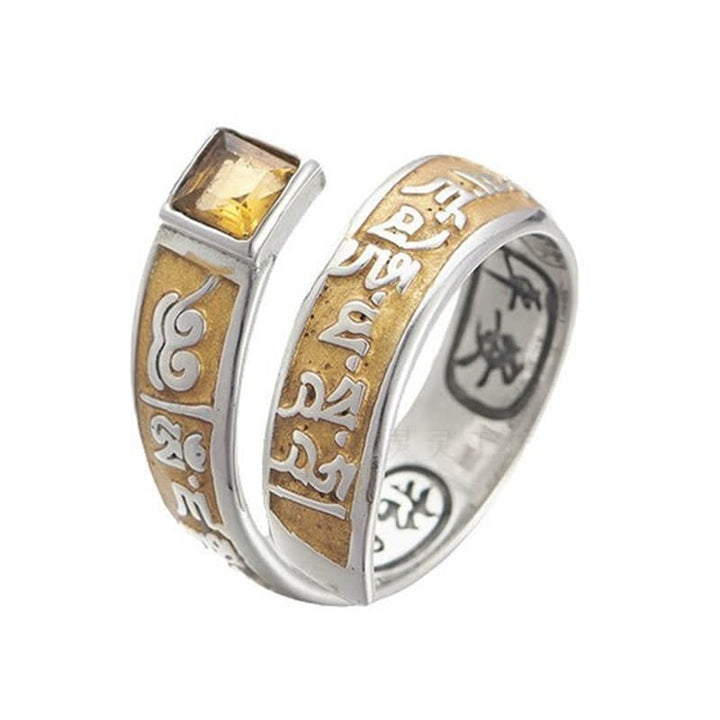 Buddha Stones Kupferring Om Mani Padme Hum Erdungsweisheit Tibetischer verstellbarer Ring - image 9