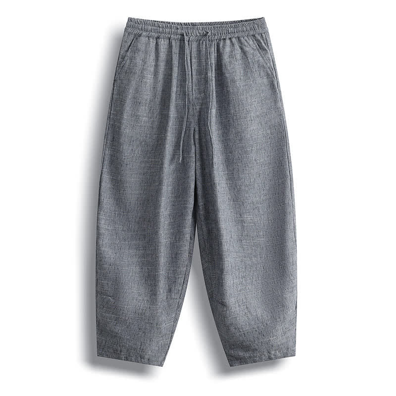 Buddha Stones Lässige, minimalistische Herren-Haremshose mit Kordelzug und Tasche - DimGray - US/UK/AU46, EU56 (5XL) - image 0