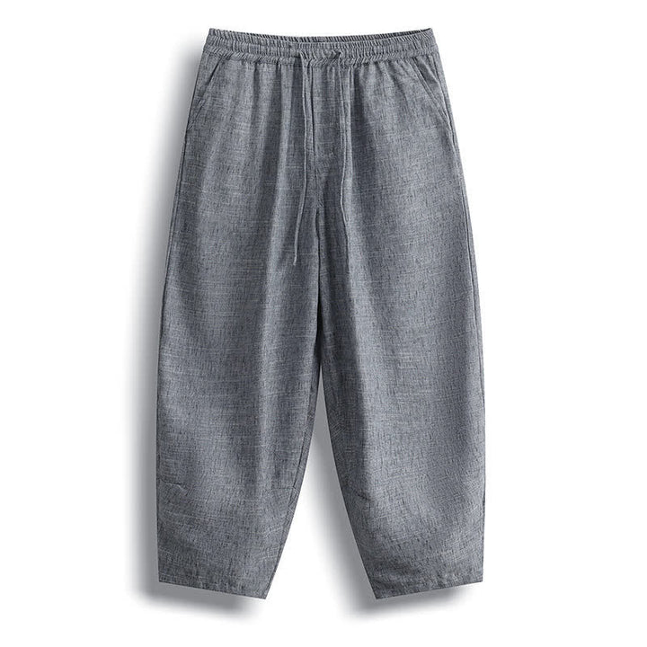 Buddha Stones Lässige, minimalistische Herren-Haremshose mit Kordelzug und Tasche - DimGray - US/UK/AU46, EU56 (5XL) - image 0