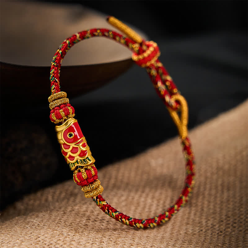 Buddha Stones Handgewebtes Armband mit Koi-Fisch-Glückssymbol - image 12