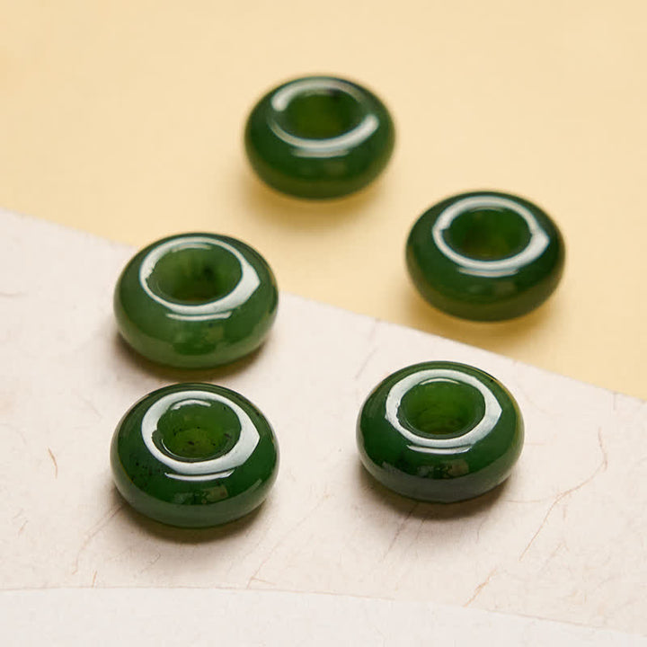 Buddha Stones Friedensschnalle aus natürlichem cyanfarbenem Jade, Anhänger mit Fülle-Motiv, Halskette aus 925er Sterlingsilber - image 5