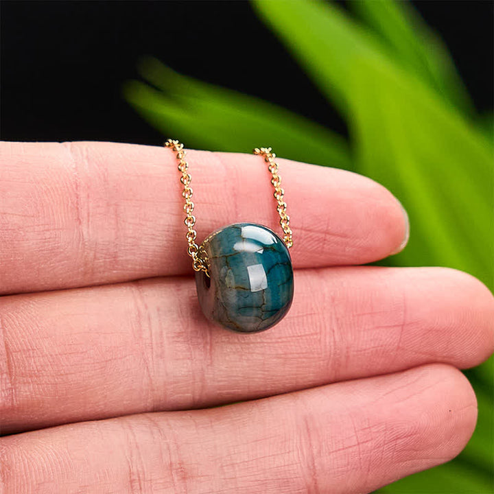 Buddha Stones Friedensschnalle aus natürlichem Achat, Anhänger „Großzügigkeit“ an einer Kette aus 925er Sterlingsilber mit Kupfer- und Kupferschnalle - image 4
