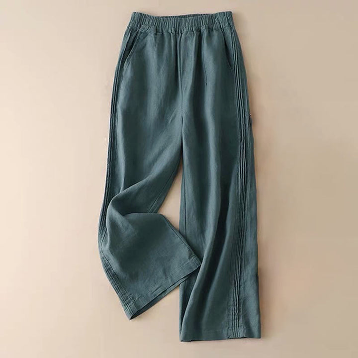 Buddha Stones Freizeithose für Damen, einfarbig, mit Seitenfalten, weitem Bein und Taschen aus Viskose - Türkis - US14, UK/AU18, EU46 (3XL) - image 6