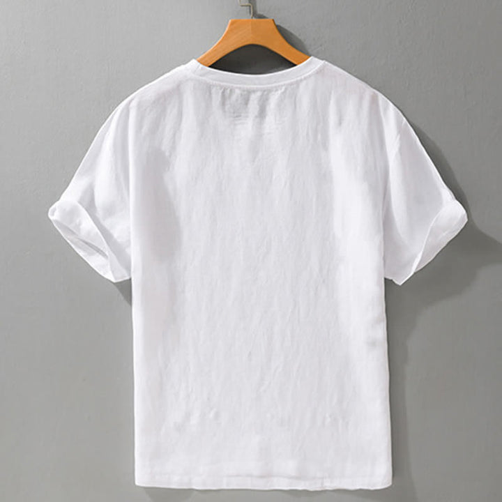 Buddha Stones Lässiges, minimalistisches Kurzarm-T-Shirt für Herren mit aufgesetzter Tasche für den Sommer. - image 12