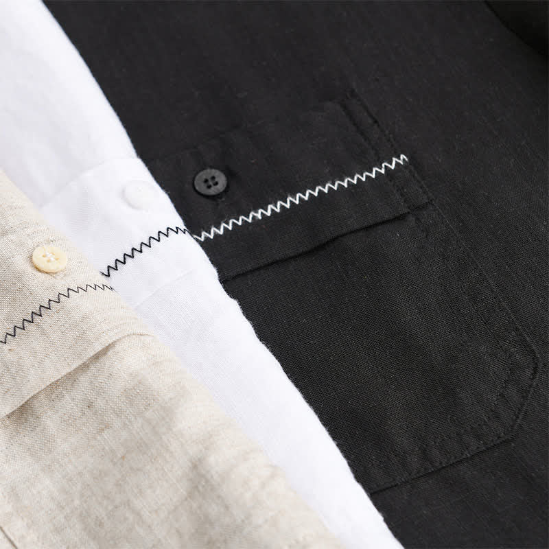 Buddha Stones Lässiges, minimalistisches Kurzarm-T-Shirt für Herren mit aufgesetzter Tasche für den Sommer. - image 19