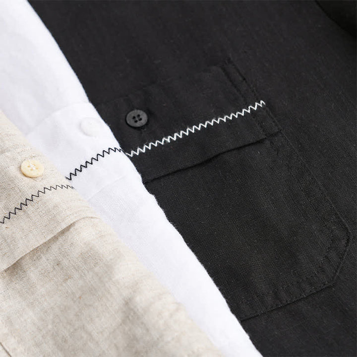 Buddha Stones Lässiges, minimalistisches Kurzarm-T-Shirt für Herren mit aufgesetzter Tasche für den Sommer. - image 19