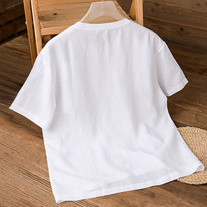 Buddha Stones Lässiges, minimalistisches Kurzarm-T-Shirt für Herren mit aufgesetzter Tasche für den Sommer. - image 10