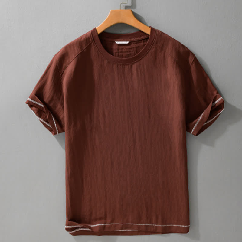 Buddha Stones Lässige, sommerliche Herren-T-Shirts im Vintage-Look mit kurzen Ärmeln - image 1