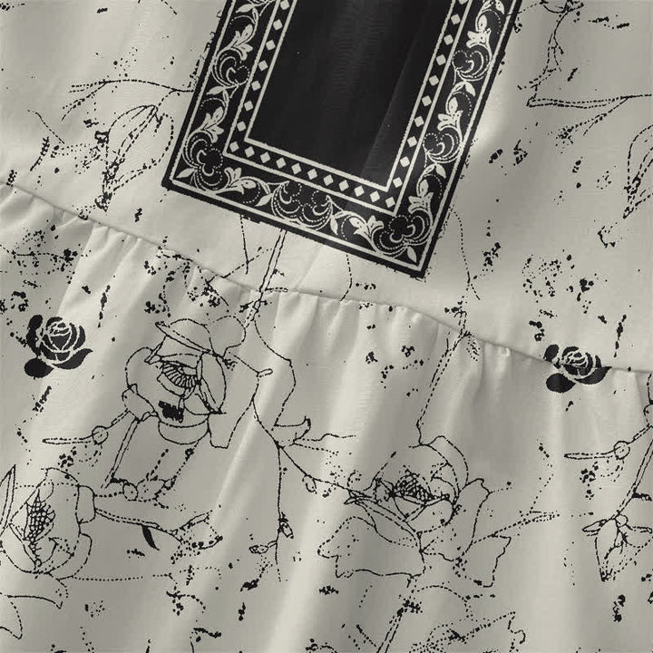 Buddha Stones Lässiges, sommerliches, ärmelloses Midikleid für Damen mit Vintage-Blumenmuster und Taschen - image 1
