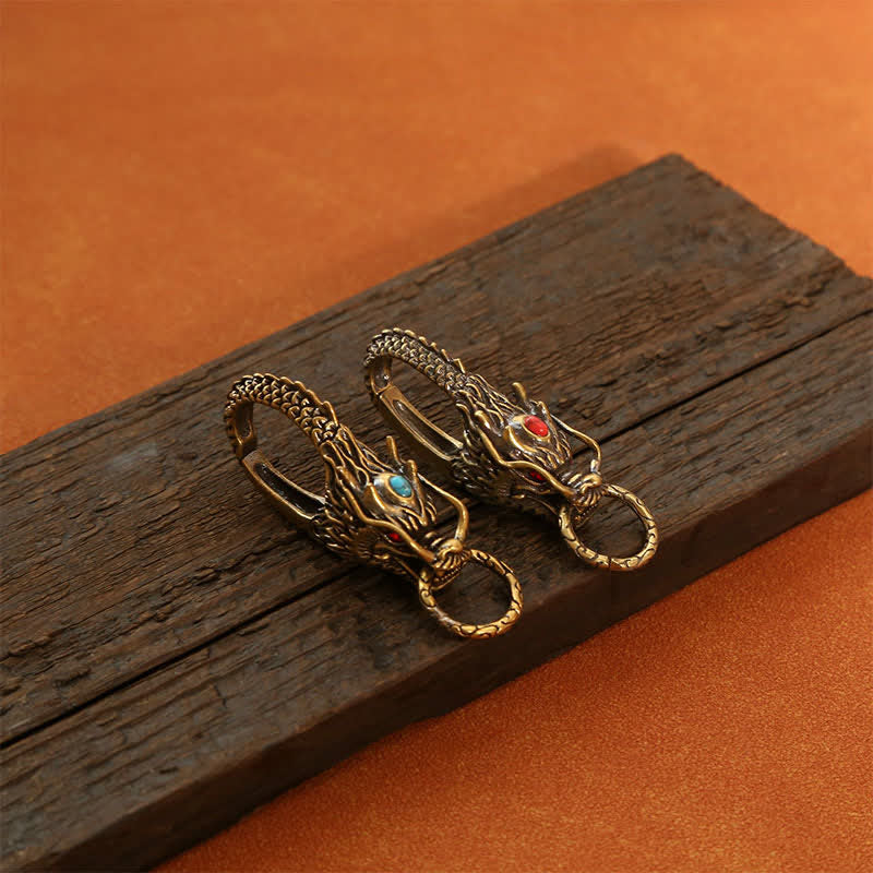 Buddha Stones Schlüsselanhänger mit Drachenstärkeverschluss aus Messing - image 4