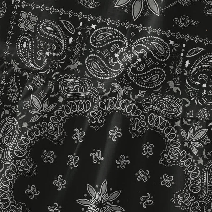 Buddha Stones Lässiges, ärmelloses Midikleid für Damen mit Paisley-Blumenmuster und Taschen im Bandana-Stil - image 1