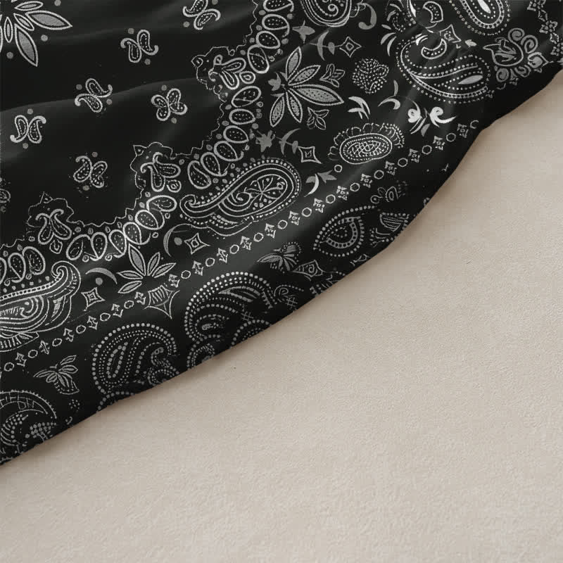 Buddha Stones Lässiges, ärmelloses Midikleid für Damen mit Paisley-Blumenmuster und Taschen im Bandana-Stil - image 2