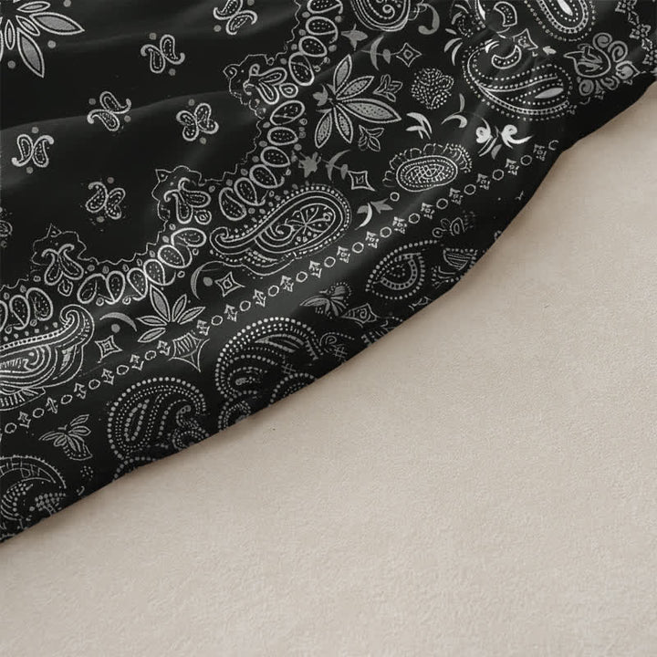 Buddha Stones Lässiges, ärmelloses Midikleid für Damen mit Paisley-Blumenmuster und Taschen im Bandana-Stil - image 2
