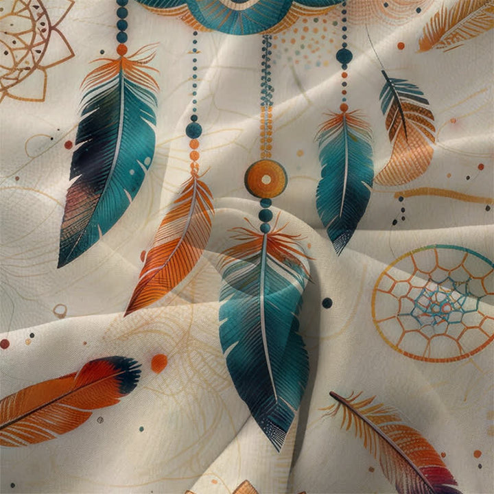 Buddha Stones Lässiges, sommerliches, ärmelloses Midikleid im Boho-Stil mit Mandala-Federmuster und Taschen für Damen - image 3