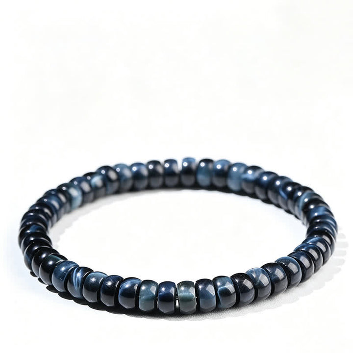 Buddha Stones Armband aus blauen Tigeraugen-Perlen - Blaues Tigerauge (Intuition ♥ Klarheit) - image 0