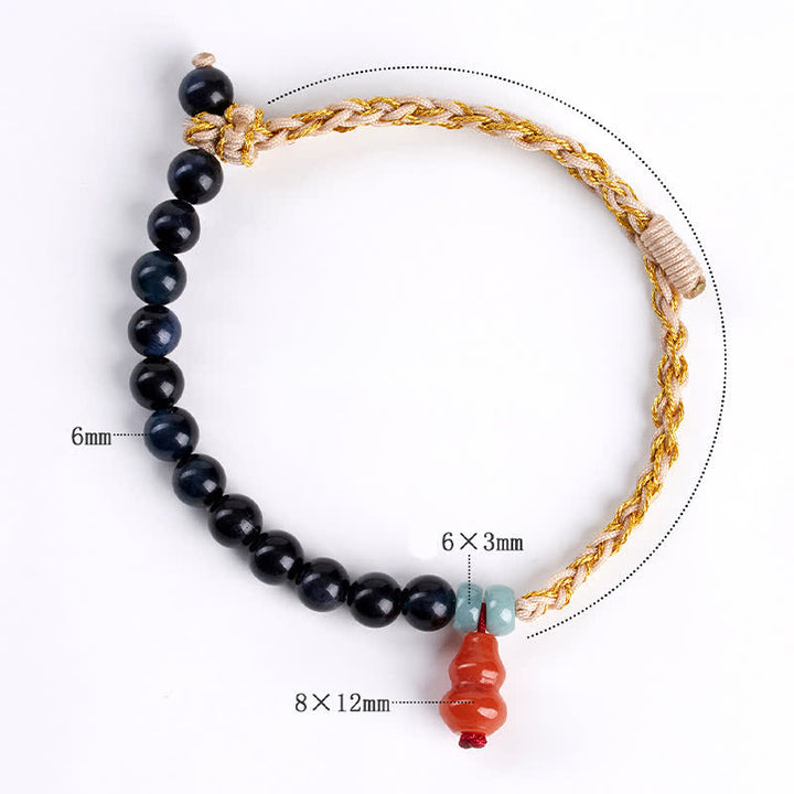 Buddha Stones Handgewebtes Armband aus blauem Tigerauge - image 7