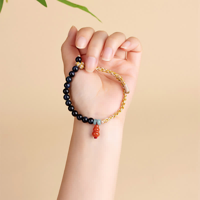 Buddha Stones Handgewebtes Armband aus blauem Tigerauge - image 4