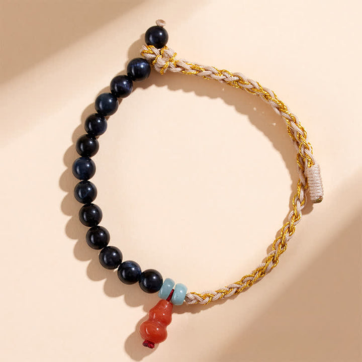 Buddha Stones Handgewebtes Armband aus blauem Tigerauge - Tigerauge (Schutz ♥ Balance) - image 0